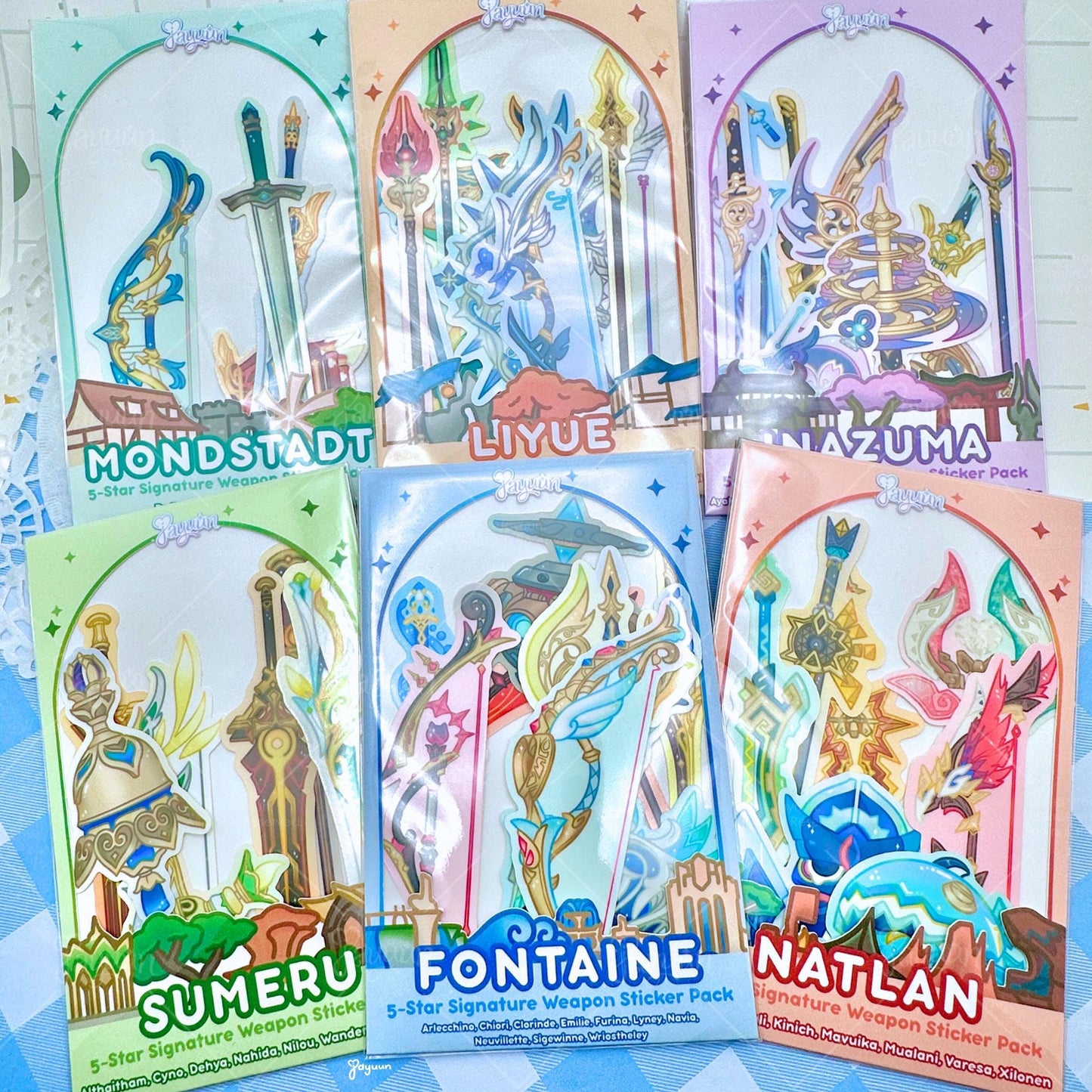 Collection of all regional signature weapon sticker packs.