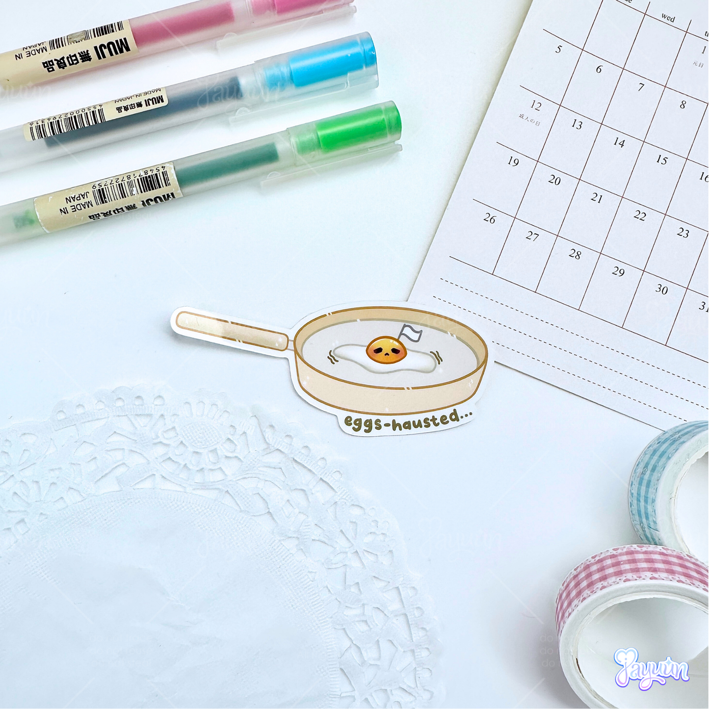 Eggs-Hausted Frying Pan Sticker