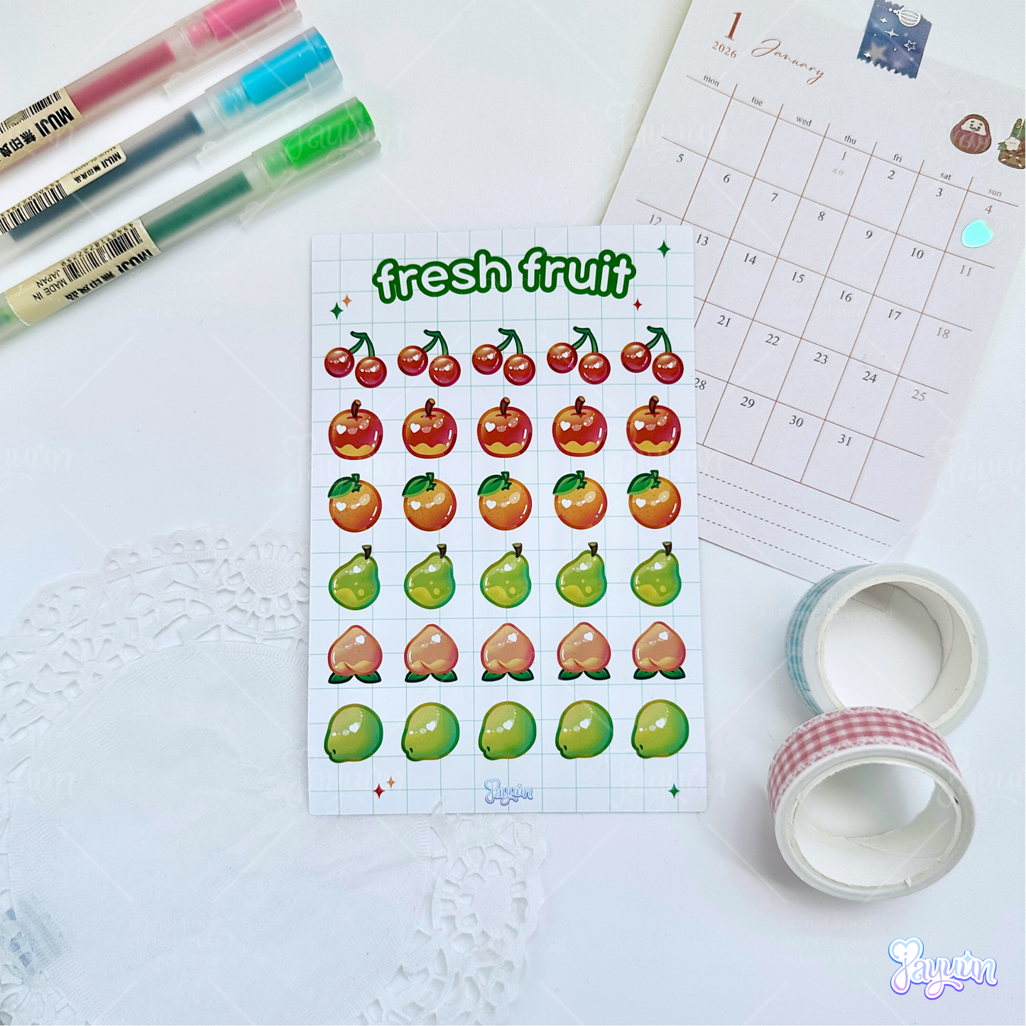 Fresh Fruits Sticker Sheet