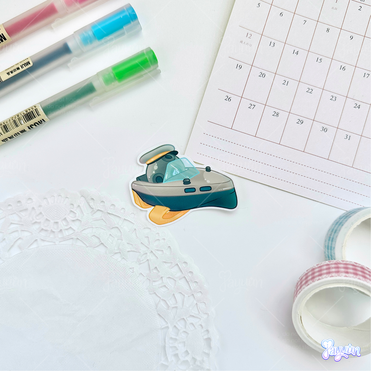 Boat Ghost Shell Sticker