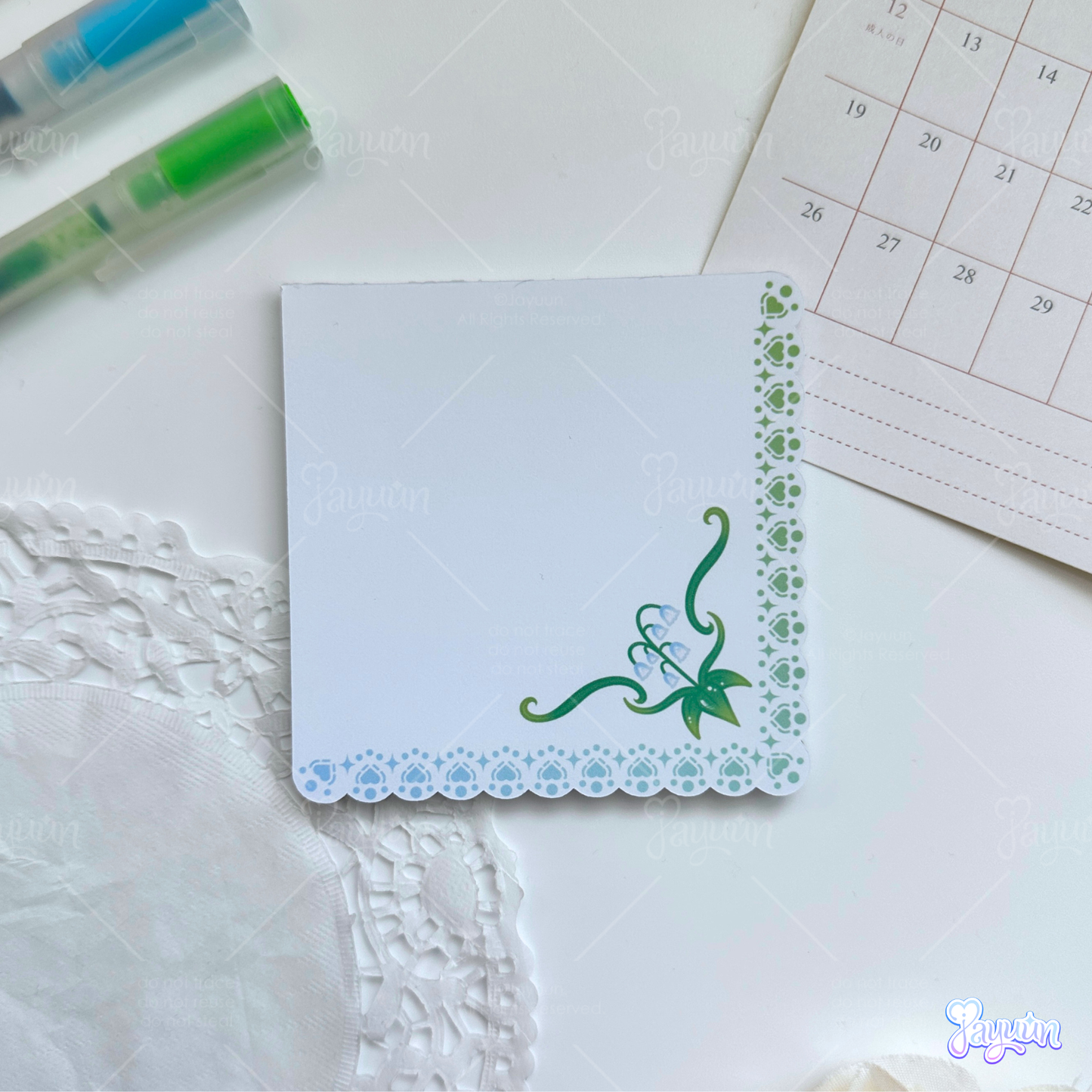 Lace Handkerchief Memo Pad