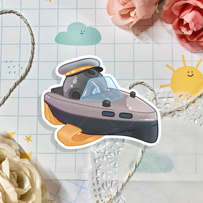Boat Ghost Shell Sticker