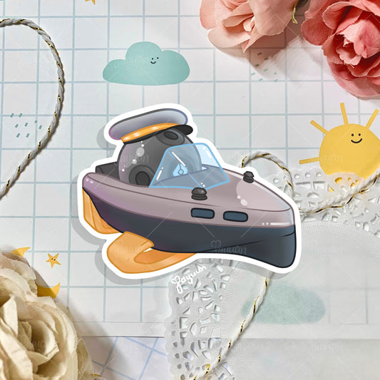 Boat Ghost Shell Sticker