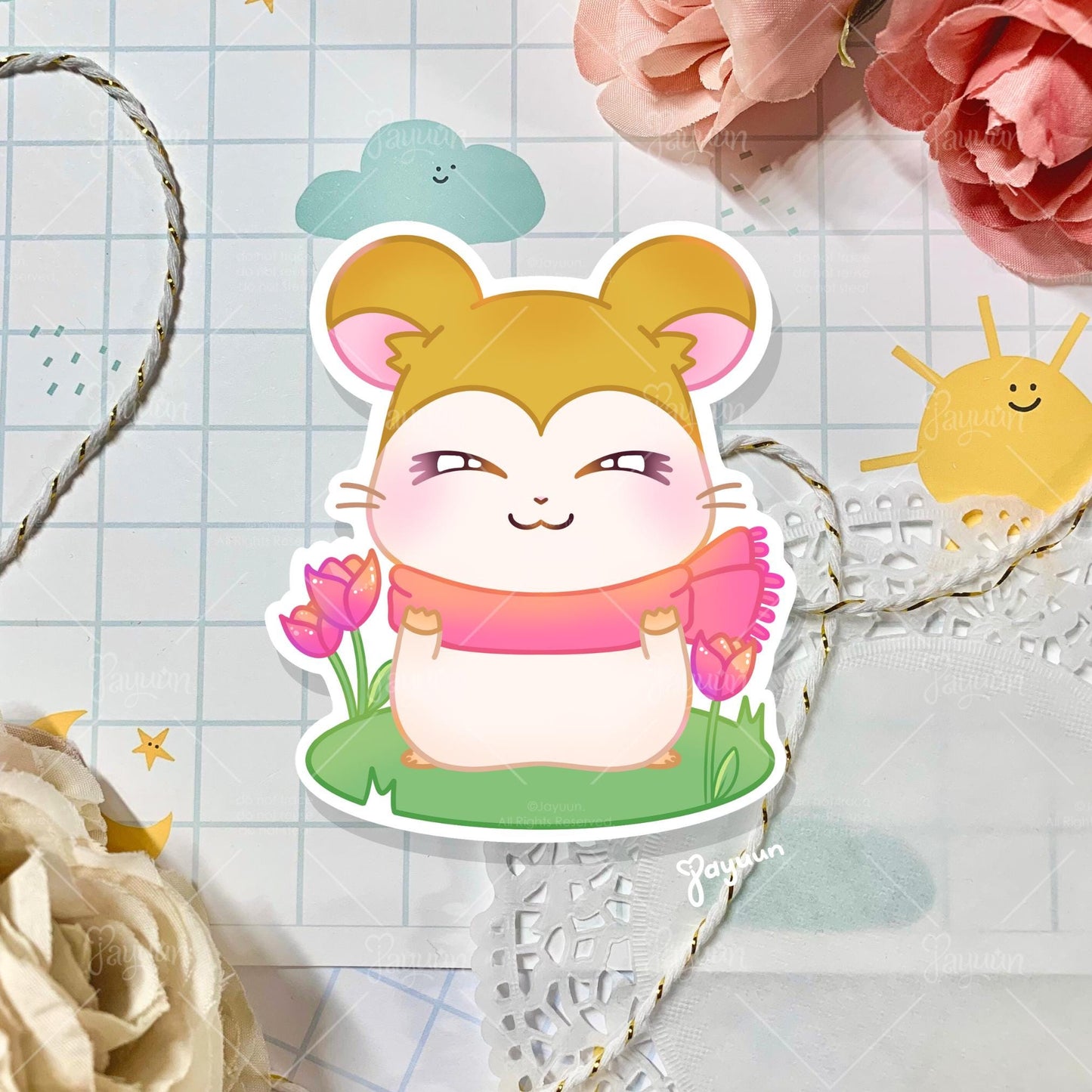 Hamtaro Pashmina Sticker