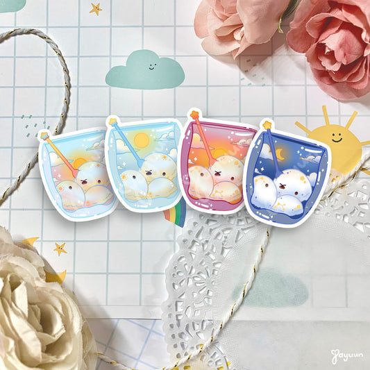 Serene Skies Bear Cup Stickers