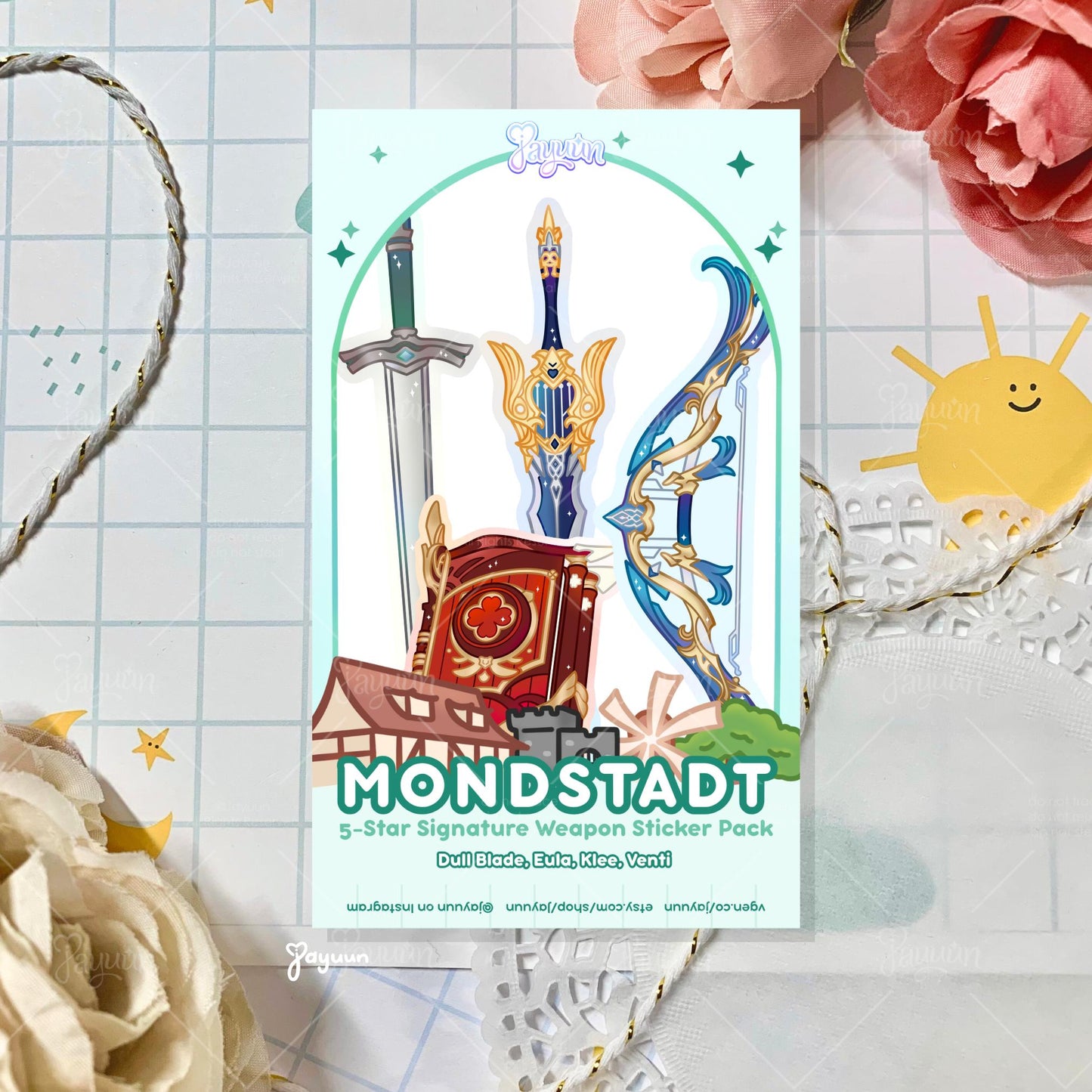 Mondstadt: 5-Star Character Weapon Sticker Pack