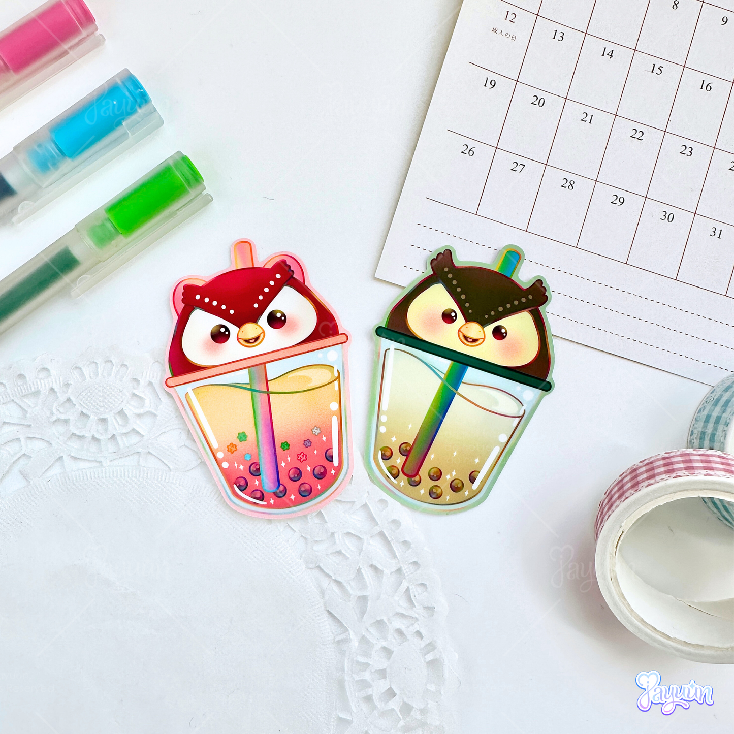 ACNH Siblings Boba Stickers