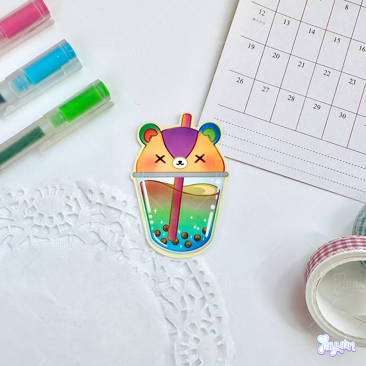 ACNH Rainbow Boba Stickers