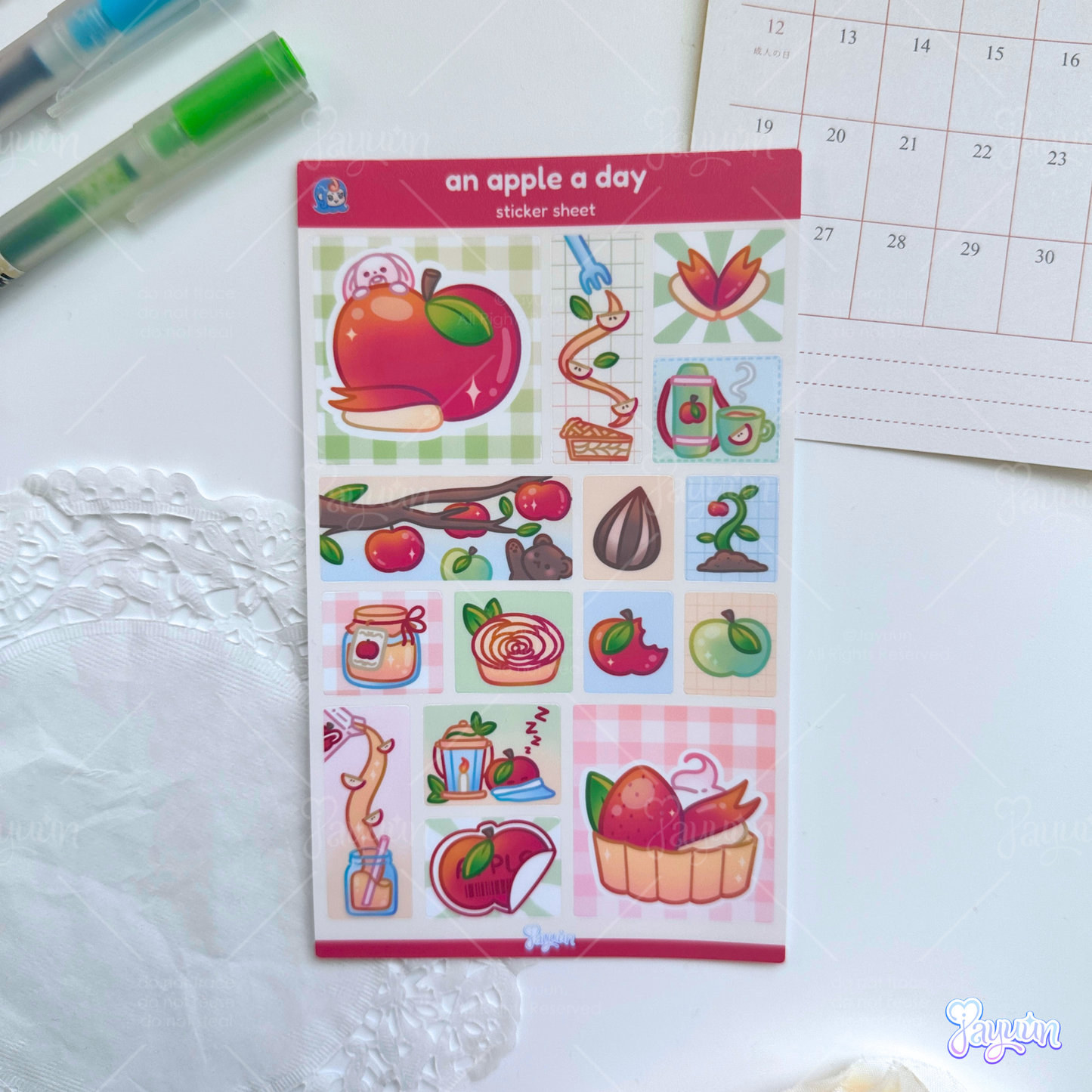 An Apple A Day Sticker Sheet