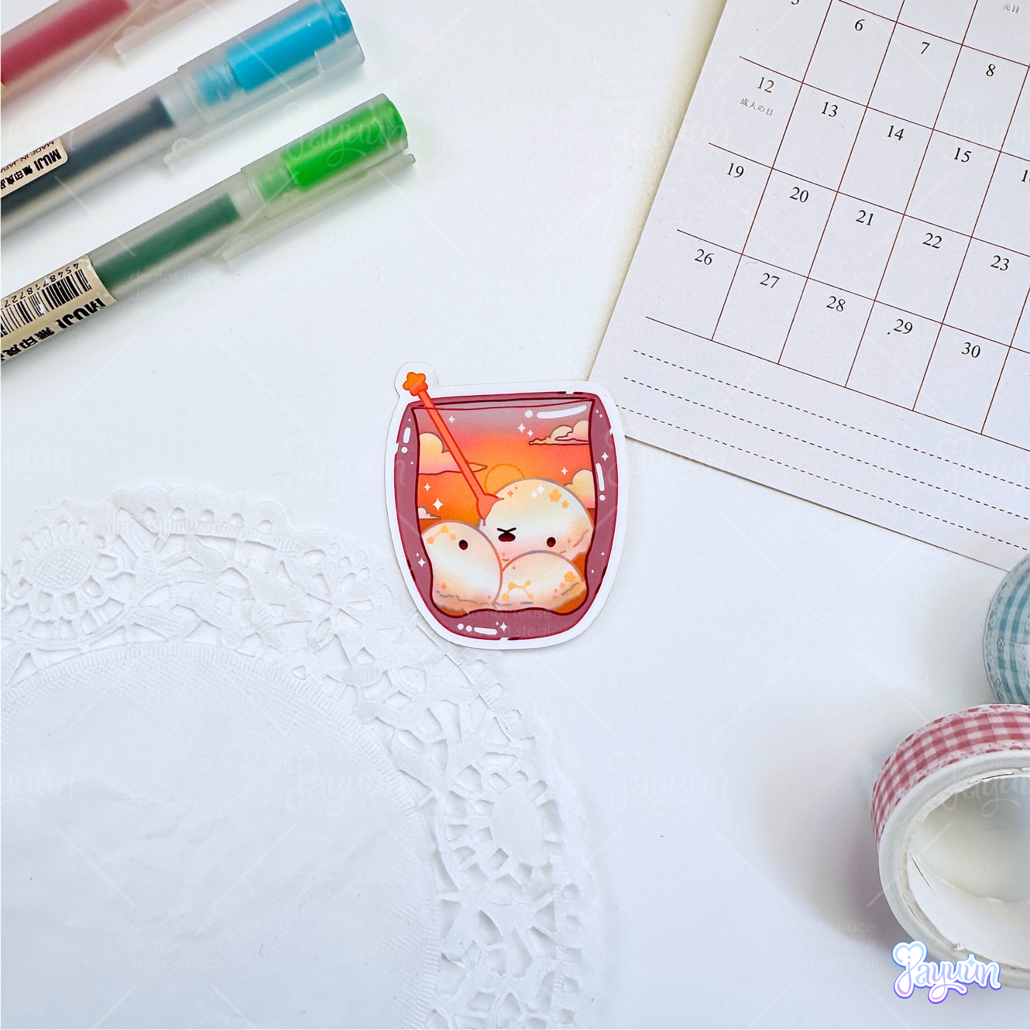 Serene Skies Bear Cup Stickers