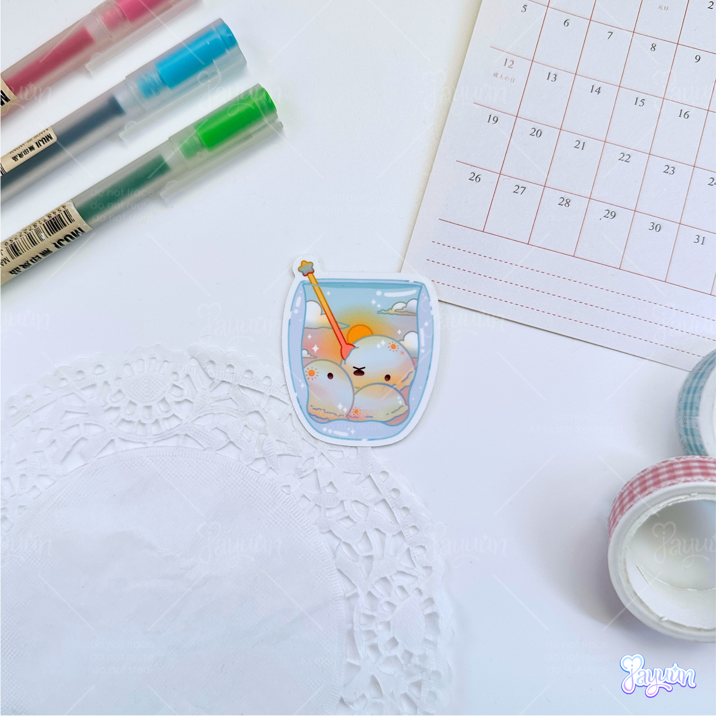 Serene Skies Bear Cup Stickers