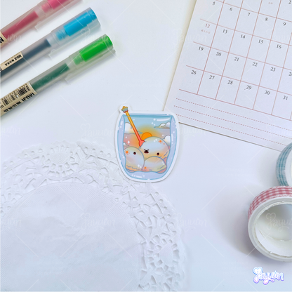 Serene Skies Bear Cup Stickers
