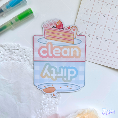 Cake Clean/Dirty Dishwasher Magnet