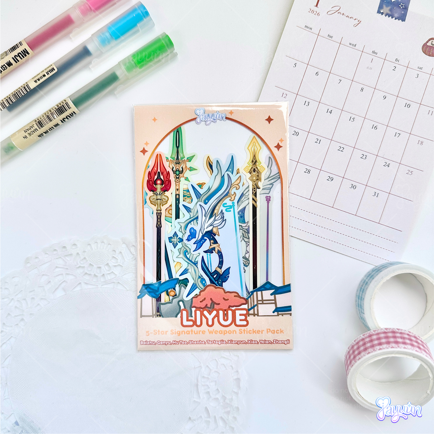 Liyue: 5-Star Character Weapon Sticker Pack