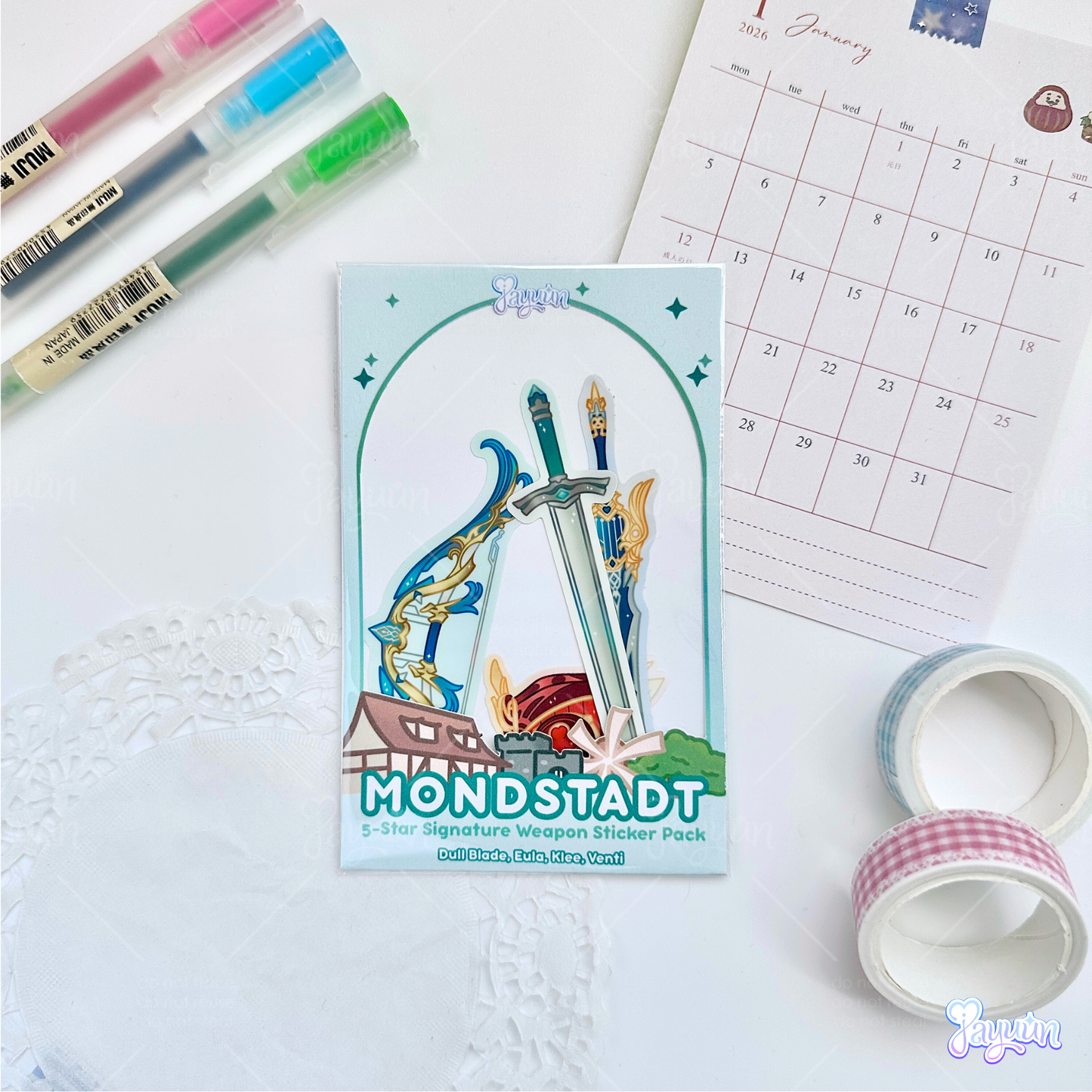 Mondstadt: 5-Star Character Weapon Sticker Pack