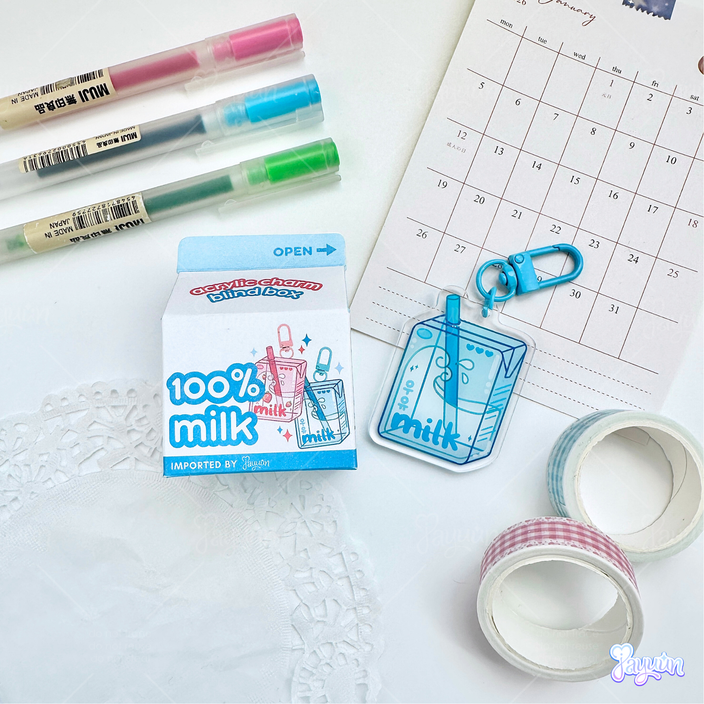 Milk Carton Acrylic Charm Blind Box