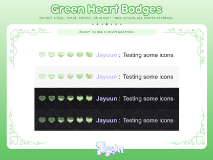 Green Leaf Heart Sub/Bit Badges