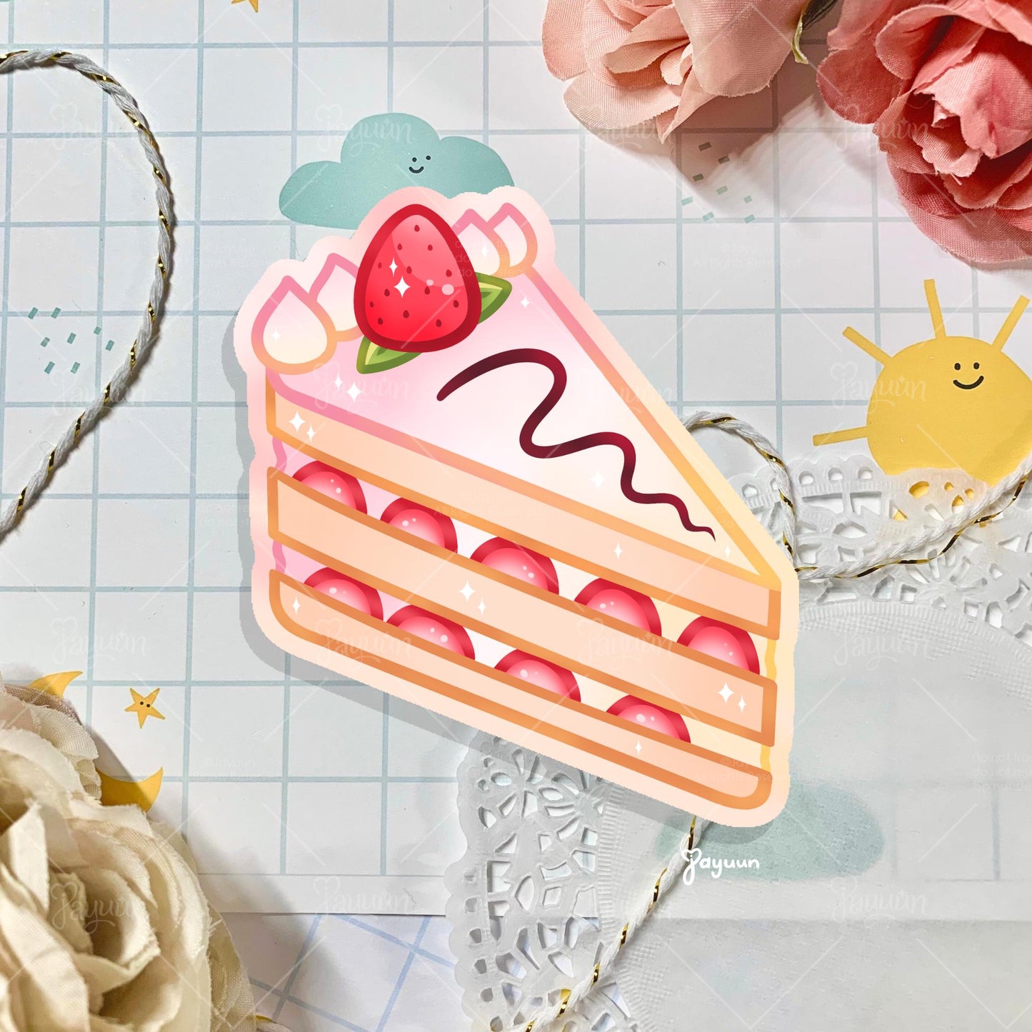 Strawberry Cake Sticker
