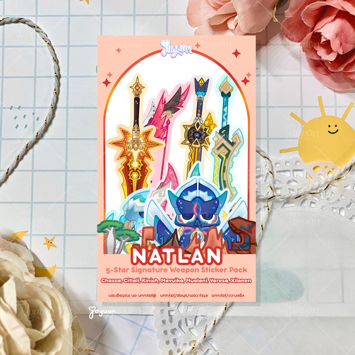Natlan: 5-Star Character Weapon Sticker Pack